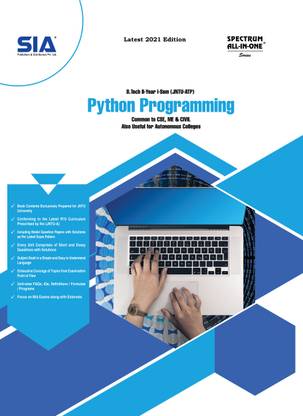 Python Programming, B.Tech II-Year I-Sem (Common To CSE, ME & CE) R19, JNTU-Anantapur, Latest 2021 Edition