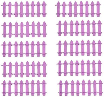 P s retail Fence Miniatures for Fairy Garden Ornamental Decorative Fencing- Violet-(10 pcs/Set) Decorative Showpiece  -  3 cm