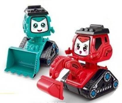 Galactic Unbreakable Push & Go Construction Toy JCB , Bulldozer Mini Cartoon Robot Truck Toy for Kids (Multi color)