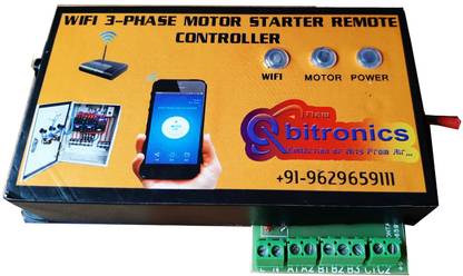 Qbitronics 3 PHASE MOTOR STARTER REMOTE CONTROLLER –MOBILE APP ANDROID /IOS Submersible Water Pump