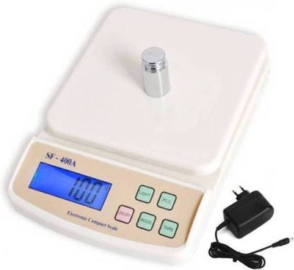 Zeom Digital Kitchen 10 Kg Multipurpose SF400A With Adaptor Electronic Weighing Scale  (White) Weighing Scale