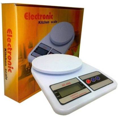 Zeom Electronic Digital Weight Scale Lcd Kitchen Weight Scale Machine Measure for measuring fruits,Spice,Food,Vegetable And More (Sf-400) Weighing Scale Weighing Scale  (White) Weighing Scale