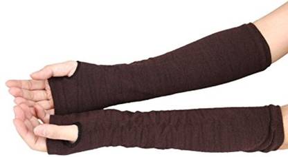 Gugzy Knitted Woollen Thermal Warm and Comfortable Fingerless Gloves Mittens Winter Gloves Accessories Hand Warmer Gloves Wool Arm Warmer