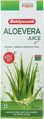 Baidyanath Aloevera Juice 1Liter Organic, Complete Degestive Tonic Paraben Free, Safe For Diabetic, No Added Sugar