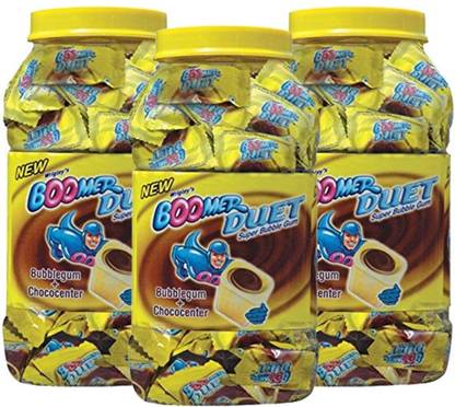 Boomer Duet Choco Banana Flavoured Chewing Gum, 600g Jar (Pack of 3) Banana Chewing Gum