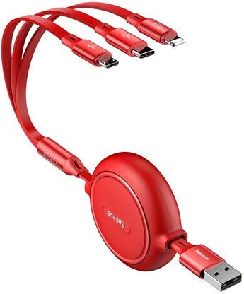Baseus Lightning Cable 3.5 A 1.2 m Aluminium alloy Golden Loop 3-in-1 Elastic Data Cable USB - Micro USB/Lightning/USB-C 3.5A 35cm - 120cm