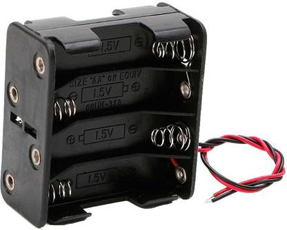 KitsGuru 12V 4 x AA Battery Clip Slot Holder Stack Box Case 1.5V*4=6V Power Supply Electronic Hobby Kit
