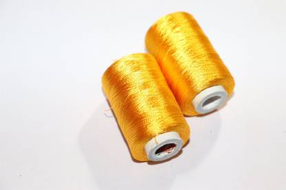 Dealx shiny silk thread yelow pack of 2 spools