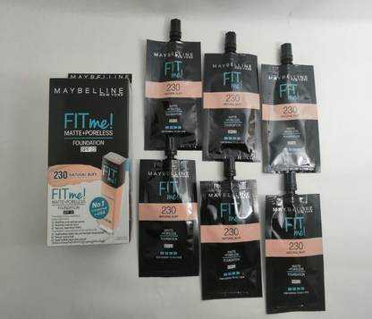 MAYBELLINE NEW YORK FIT ME MATTE+PORELESS FOUNDATION,(PACK OF-6) Foundation
