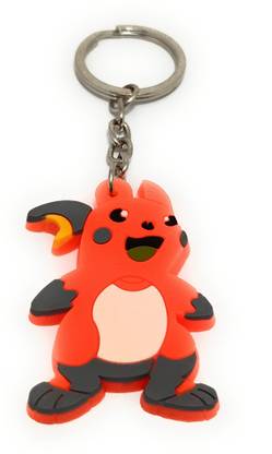 Key Era Raichu Pikachu Single Side Rubber Key Chain