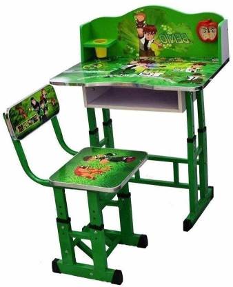 Puci Baby Desk /Kids study Table chair Premium cartoon printed height adjustable Solid Wood Study Table