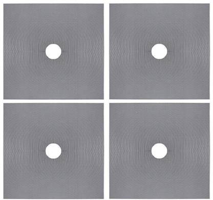 prisma collection 4PCS Non-Stick Gas Range Protectors Reusable Aluminum Foil Gas Stove Burner Cover Protector Liner Clean Mat Pad