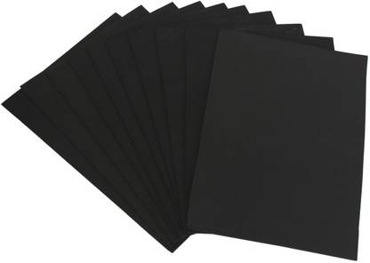 R H lifestyle Black Color EVA Foam Sheets A4 Handmade Paper 1MM Thick Craft DIY Unruled A4 200 gsm Coloured Paper