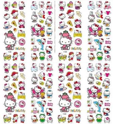 Super Easy 0.9 cm Kitty Character Puffy 3D Cute Funny Stickers ( 20 Sheets) Self Adhesive Sticker