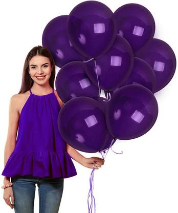 Trixzoom Solid Metallic Colour Balloons for Party Decorations Pack of 100 - Purple Metallic Balloon