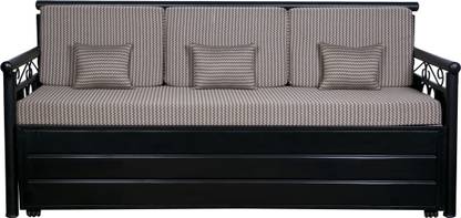 M R Steel furniture 3 Seater Double Metal Pull Out Sofa Cum Bed