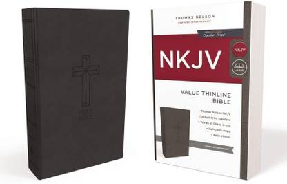 NKJV, Value Thinline Bible, Charcoal Leathersoft, Red Letter, Comfort Print