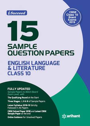 15 Sample Question Papers English Language & Literature Class 10th Cbse