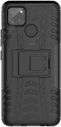 Mobtech Back Cover for Poco C3, Poco C3 PC Dual Layer with Stand Back Cover