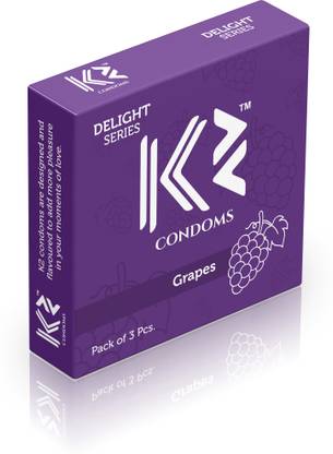 K2 Grape Flavour Dotted Condom Condom