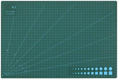 izone Professional Self-Healing 5 Layered Double Sided Durable Non-Slip PVC Cutting Mat -A3(Green, 17 x 11 Inch/ 43x 28 cm) Cutting Mat