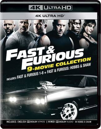 Fast & Furious 9-Movies Collection: Includes Fast & Furious 1-8 + Hobbs & Shaw (4K UHD) (9-Disc Box Set)