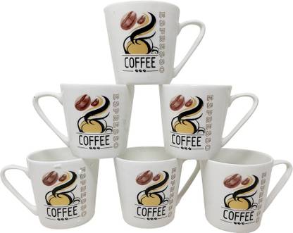 UPC Premium Quality Fine Bone China Ceramics Tea Cups Set of 6 - Modern Designs Bone China Coffee Mug