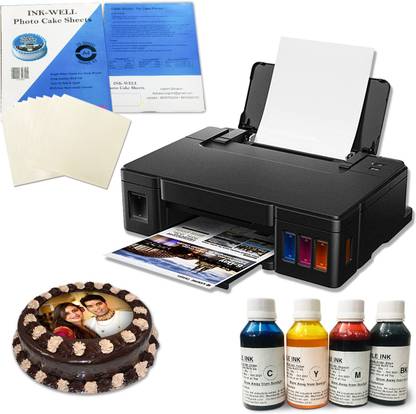 WINNI CELEBRATE RELATIONS Photo cake Printer kit A4 Complete Set for Cake Image Printer Including Edible Ink, 25 Icing Sheets and Free Image Designing Lifetime, cake photo printing machine Photo Printer
