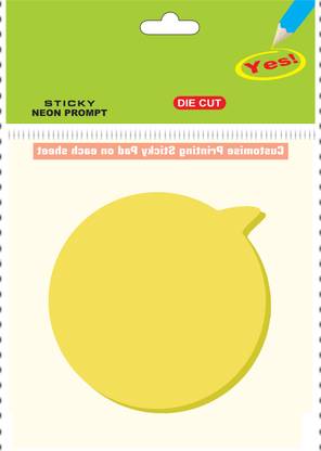 CWC Message Shapes Sticky Notes Pad 3 X 3, 300 Piece 100 Sheets 3, 4 Colors