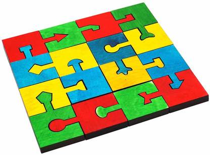 Skola Toys Locking Blocks| Interlocking Jigsaw Puzzle|Wooden Finished Educational and Learning Toys