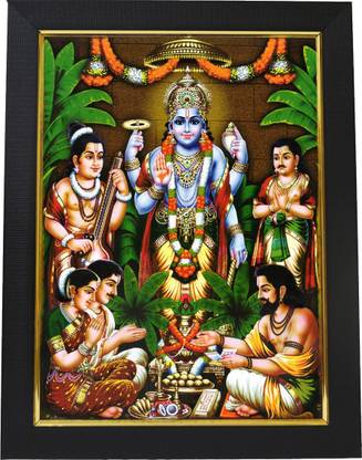 101Temples SatyaNarayana Swamy God Photo Religious Frame