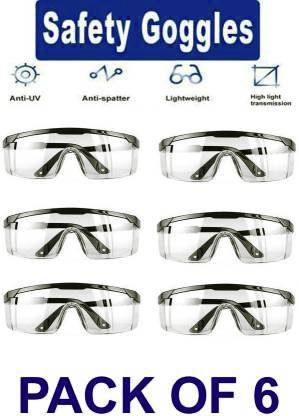 Nibiru High Quality Anti-Dust Windproof Eye Protection ,PPE Goggles Safety Goggles (Pack of 6) Foldable Adjustable Power Tool, Welding, Laboratory, Blowtorch, Wood-working Safety Goggle Safety Googles , Foldable Adjustable Anti-fog Safety Goggles Anti-Sneeze Liquid Eye Protection Power Tool, Welding, Blowtorch, Laboratory, Wood-working Safety Goggle Power Tool, Welding, Laboratory, Blowtorch, Wood-working  Safety Goggle