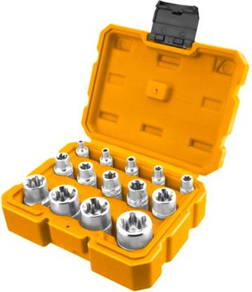 INGCO HKTETS0114 14pcs E-Type Socket Set IHT|Power tools|Hand tools|Constructions Tools|Industrial Tools|Building tools|Mechanical Tools Socket Set