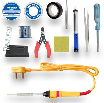 Walkers Electronic 12in1 Mobile Repairing Soldering and Desoldering Equipment Tool Machine Combo Kit Set with Flux Paste and Wire 25 W Simple