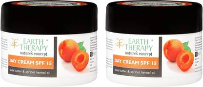 EARTH THERAPY Sunscreen - SPF 50 PA++ Set of 2 x 50g SPF-15 Day Cream for UVA Sun Control & Dust control sunscreen face & body skin Strengthening for Soft & Radiant Skin for Women & Men
