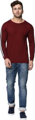 Solid Men Maroon T-Shirt