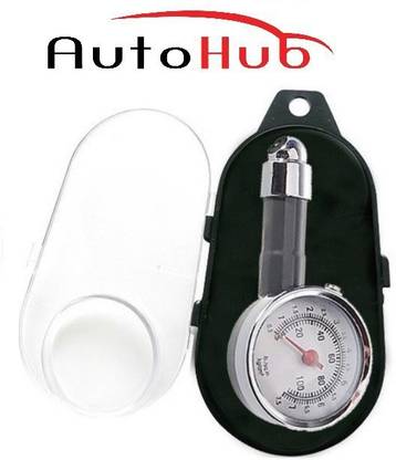 Auto Hub Analog Tire Pressure Gauge with Box Covering