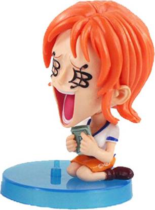 PLA Giftmart Cat Burglar Nami One Piece Mini Action Figures Straw Hat Pirate Q Version PVC 10cm Model Toys