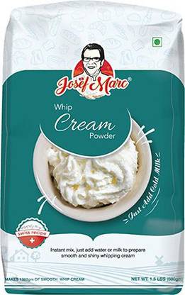 Josef Marc Non-Dairy Whipping Cream Powder, 1.5 LBS - Instant & Easy to Use, All-Natural Ingredients & Gelatin Free | Formulated in Switzerland. Icing