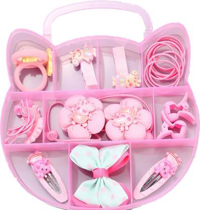 DROPOSALE Hair Clip Set Pices,Baby Girl New Style Little Kids Hair Bow Colorful Hair Clip Gift Box Packed Hair Pin (Pink set of 1) Hair Pin