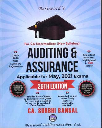 AUDIT & ASSURANCE FOR CA INTER (NEW SYLLABUS) FOR MAY 2021 EXAM