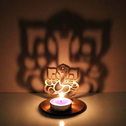 Lakshmi Ganesha Ji Set Idol Tealight Holders Candle Holder Lantern Handmade Shadow Diyas Candle Tealight Holders Pooja Accessories Diwali Gift Home/Office Decor Christmas Gift By INDIAN GIFT HUB. 