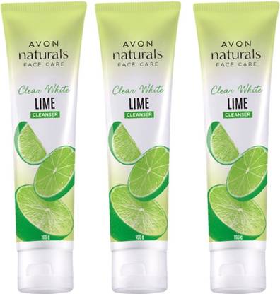 AVON Clear White Lime Cleanser 100 gm x Pack of 3 Face Wash