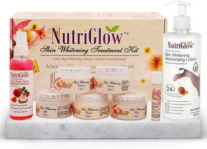 NutriGlow Combo : Skin Whitening Treatment Facial Kit (310 gm) + Skin Whitening Moisturizing Lotion (500 ml)/ Instant Glow / Intense Moisture/ All Skin Type