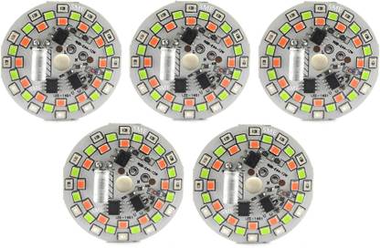 SME 5 Pics 220V AC RGB DOB Color Changing LED Bulb Raw Material Direct On Board MCPCB Light Electronic Hobby Kit