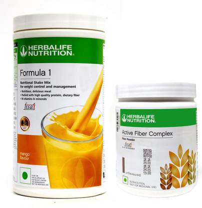 HERBALIFE Formula 1 Nutritional Shake Mix Vanilla 500 gm And Active fiber complex Plant-Based Protein