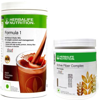 HERBALIFE Formula 1 Nutritional Shake Mix Chocolate 500 gm And Active fiber complex Plant-Based Protein