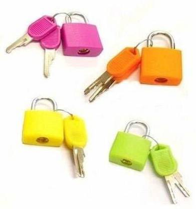 MEOL Plastic Small Padlocks with 2 Keys for Each Lock - Set of 4 Lock