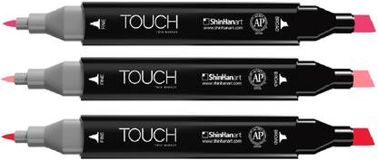 Shinhan Touch Twin Tip Marker (Cherry Pink, Rose Pink, Carmine)