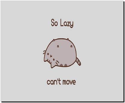 SKY DOT pusheen lazy cat memes Non Slip Base Mousepad